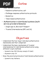 Outline: - User Authentication