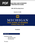 2006-2007 Michigan Ross CC Case Interview Preparation Guide