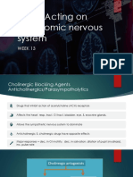Drugs Acting On Autonomic Nervous System: Week 13