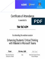 5C's Certificate: Critical Thinking