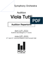 Malmö Symphony Orchestra Audition: Viola Tutti