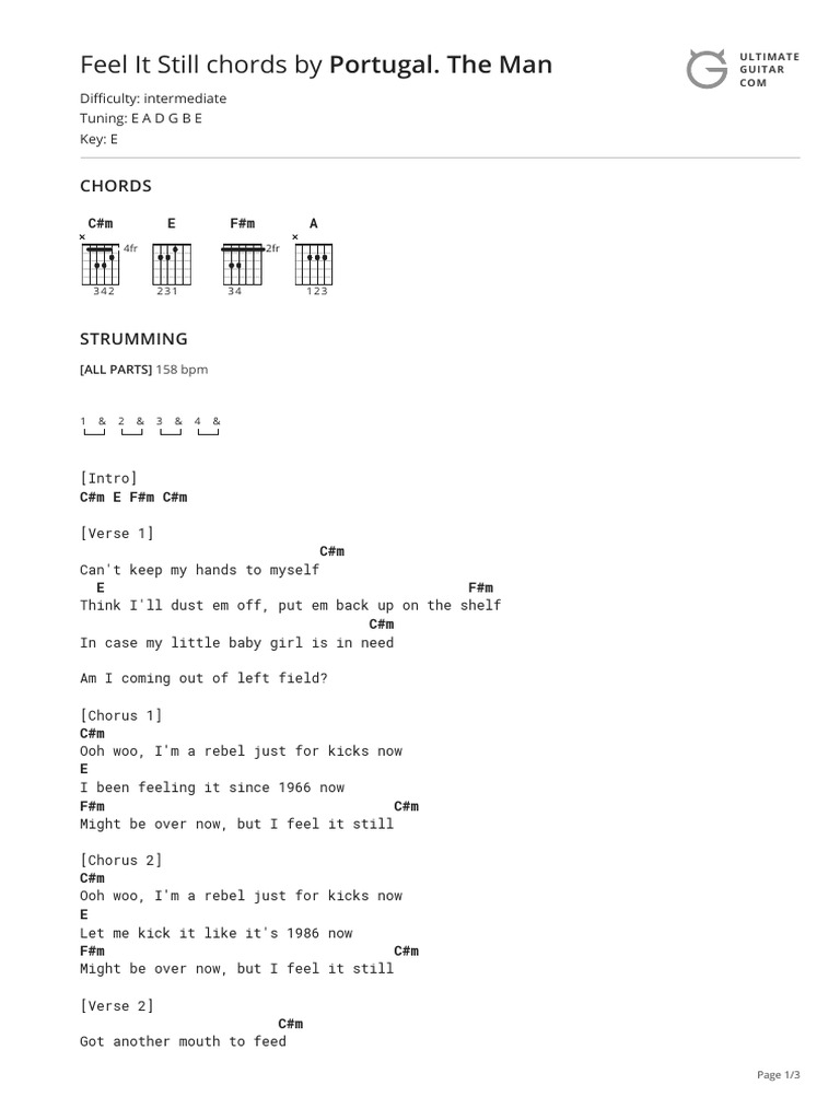 Feel It Still Chords by Portugal. The Man | PDF | Song Structure ...