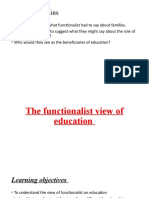 Functionalist View On Education