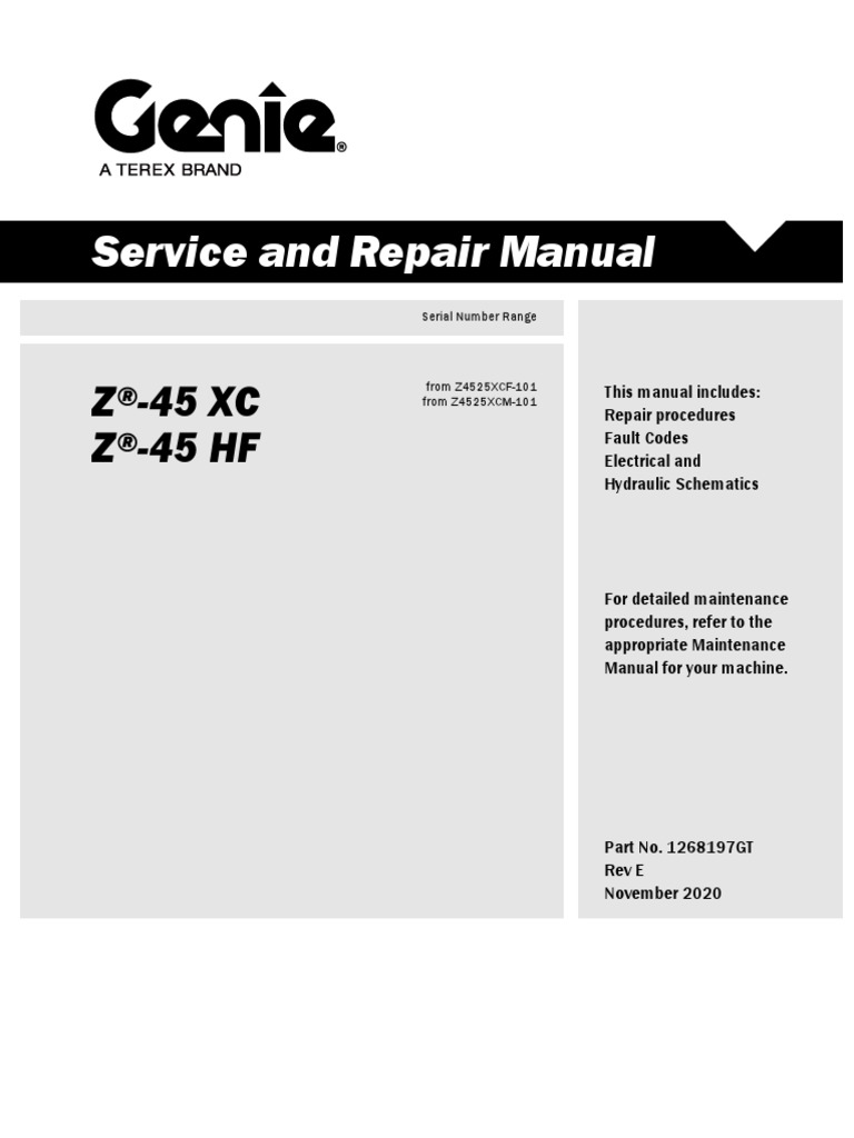 Service and Repair Manual: Z - 45 XC Z - 45 HF | PDF | Viscosity