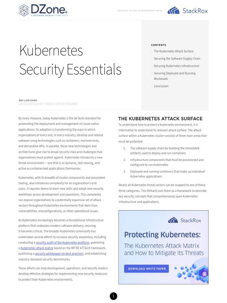 Kubernetes Security Essentials: The Kubernetes Attack Surface | PDF ...