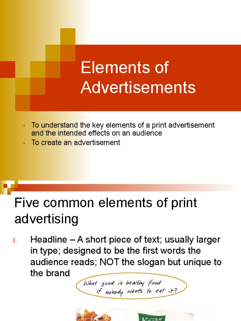 Elements of Print Advertisements | PDF