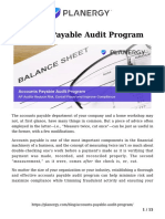 Accounts Payable Audit Program