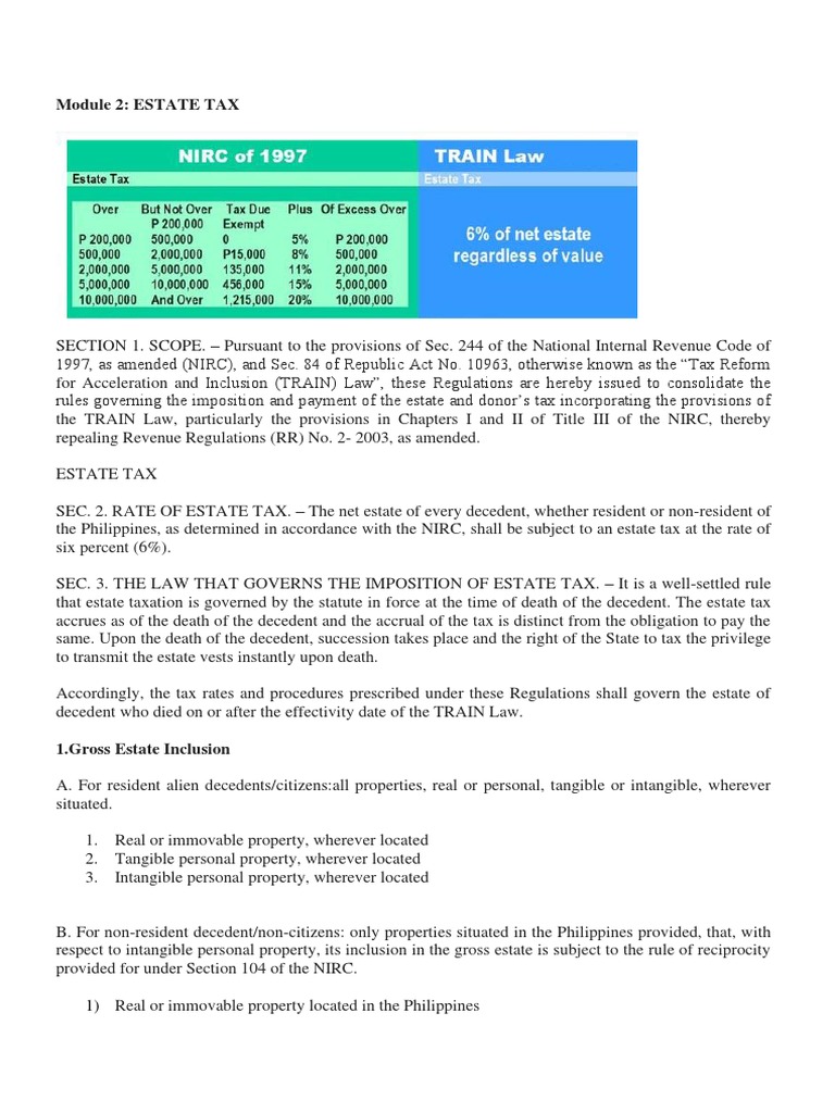 Estate Tax Regulations Overview | PDF | Estate Tax In The United States ...