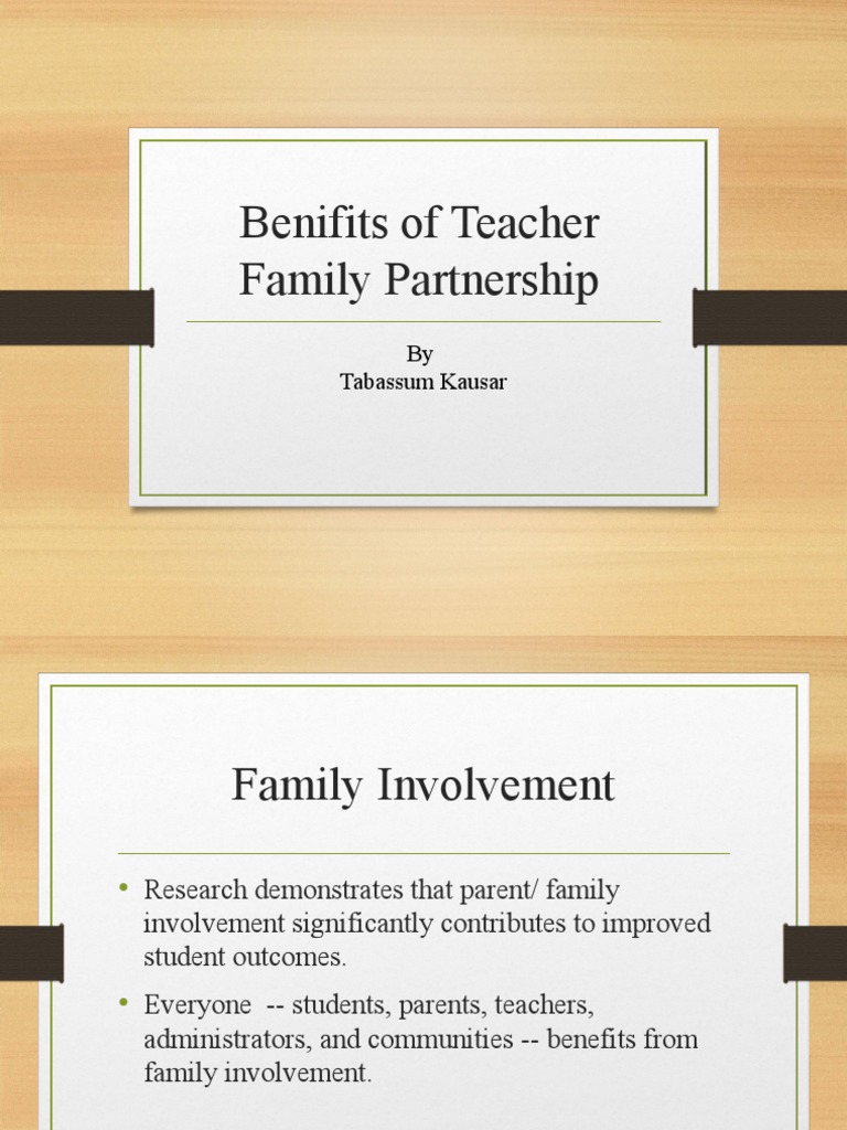 Benefits of Teacher Family Partnership | PDF | Family | Society