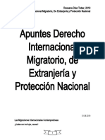 Apuntes Derecho Internacional Migratorio, de Extranjería y Protección Nacional - 4to Semestre 2019