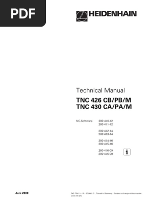 Technical Manual: TNC 426 CB/PB/M TNC 430 CA/PA/M | PDF