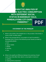 A Comparative Analysis of Households' Electric Consumption With Different Social Status in Barangay Hulo, Mandaluyong City During The Pandemic