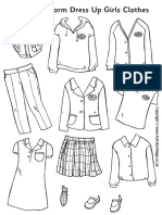 School Uniform Paper Dolls Girls Clothes