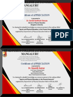 Certificate of APPRECIATION: Dr. Gerald Santhosh Dsouza