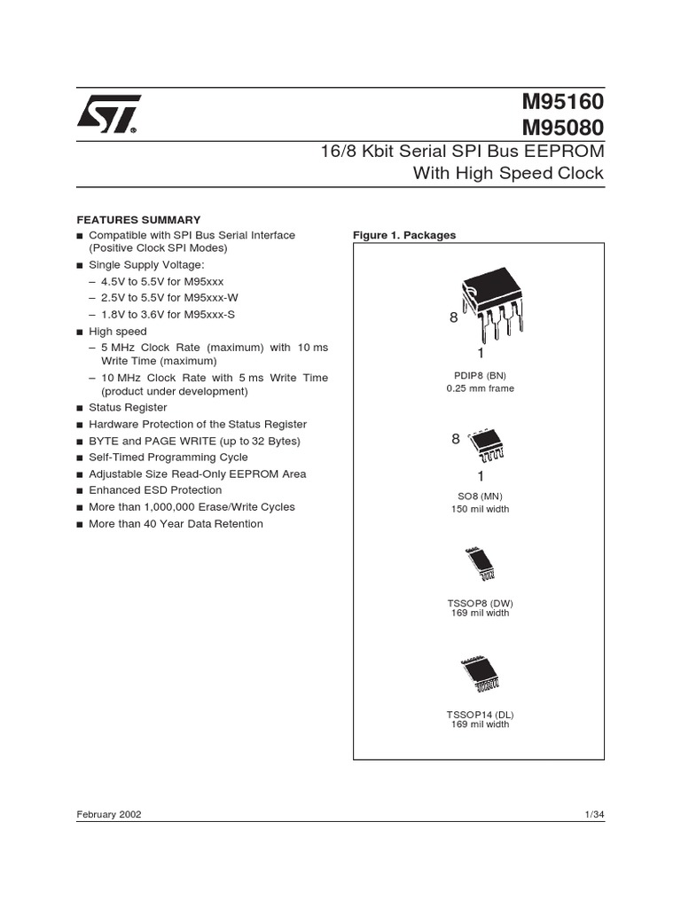 M95080-S STMicroelectronics Elenota - PL | PDF | Input/Output ...