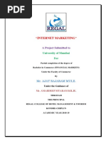 "Internet Marketing": A Project Submitted To