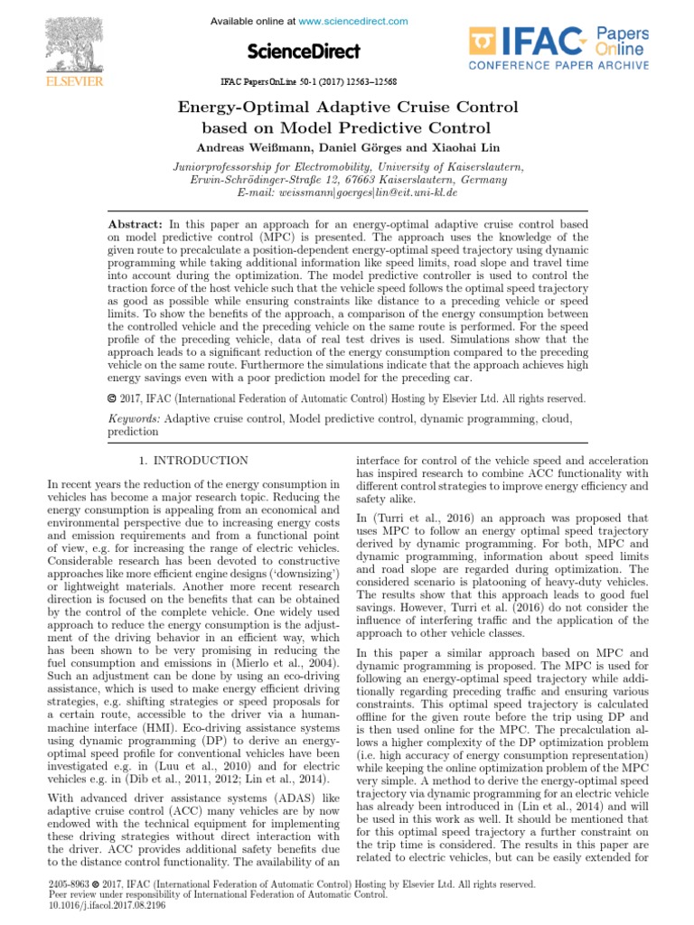 (Jurnal) Energy-Optimal Adaptive Cruise Control Based On Model ...