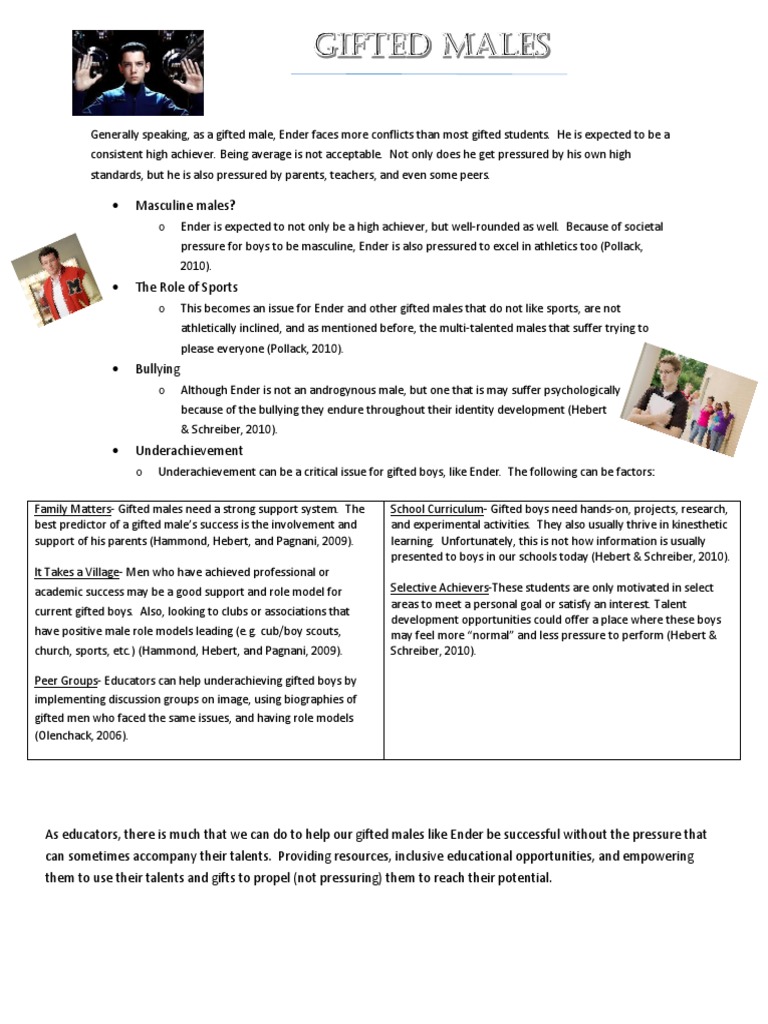 Gifted Males Group Presentation Pdf Intellectual Giftedness Learning