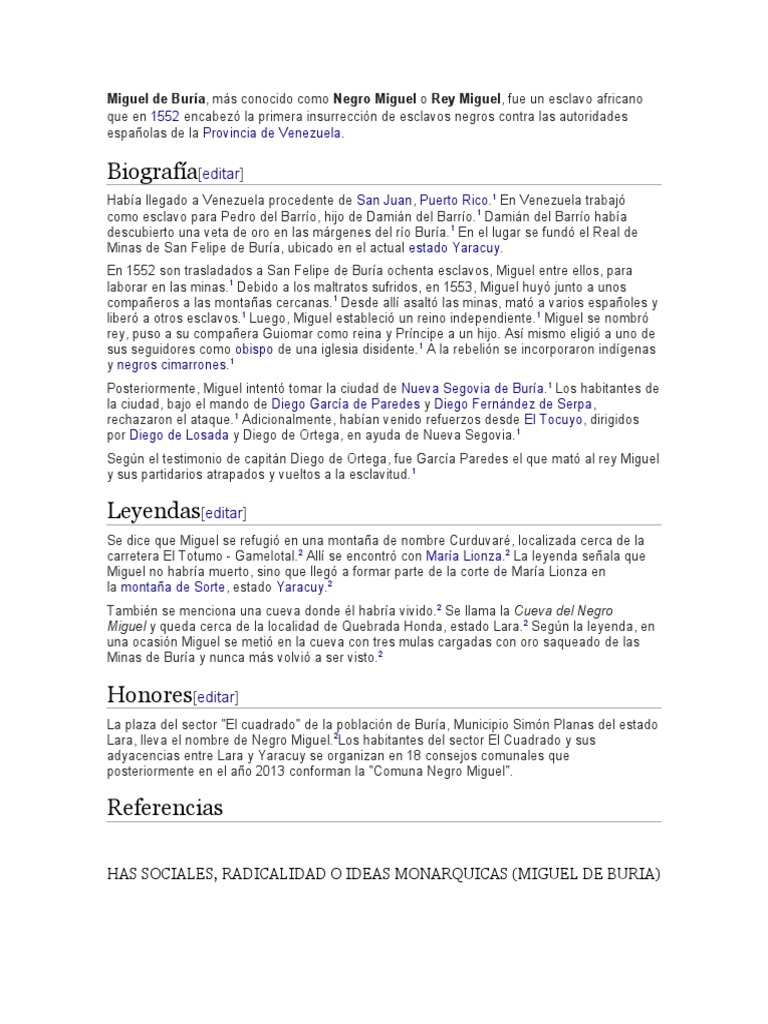 Miguel de Buría PDF America latina