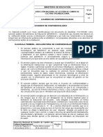 Acuerdo de Confidencialidad Servidores Pùblicos MINEDUC