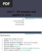 IT Unit 7 - Understand IO Streams and Applets in Java