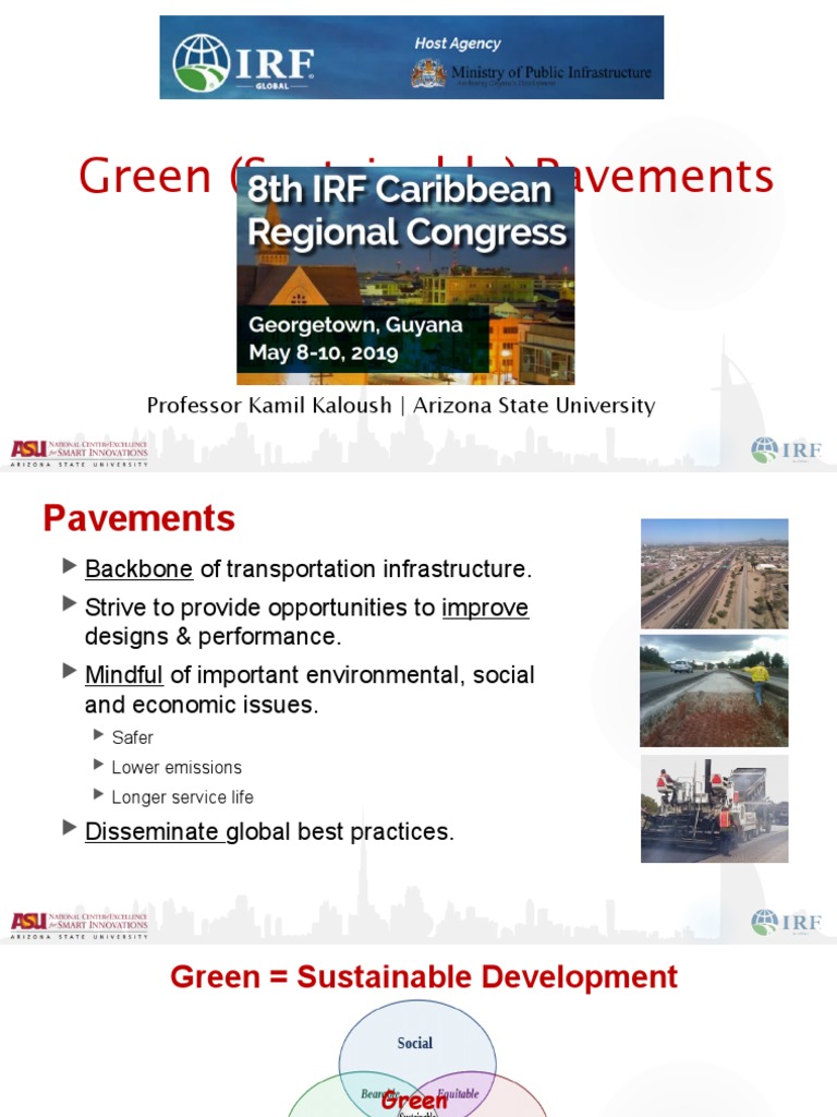Green Sustainable Pavements | PDF | Road Surface | Concrete