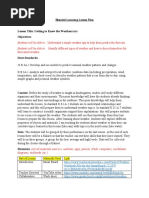 3rd Grade Lesson Plan - Weather | PDF | Lesson Plan | Science