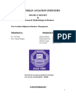 Study of Indian Aviation Industry: Project Report in Research Methodology in Business