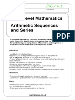 AS/A Level Mathematics Arithmetic Sequences and Series: Mathsgenie - Co.uk