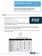 Maintenance & Installation Instructions For Chemline Type 21 True Union Ball Valve Size 1/2"-4"
