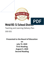 Weld Re-5j District 2020-21 Teaching and Learning Delivery Plan 2