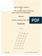 Planar Stability Analysis of Frameworks Coupled Shear Walls and Cross-Wall System Buildings Manual For The Computer Procedure Plastab - 2002