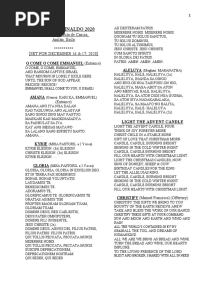 MISA DE AGUINALDO 2020 (Song Texts)
