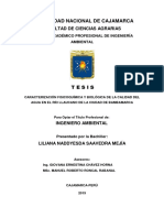 Caracterización Fisicoquímica y Biológica de La Calidad Del Agua en El Río Llaucano de La Ciudad