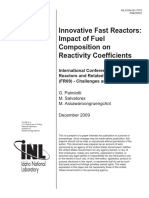 Innovative Fast Reactors: Impact of Fuel Composition On Reactivity Coefficients