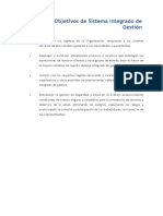 1. Objetivos del Sistema Integrado de Gestión 201922