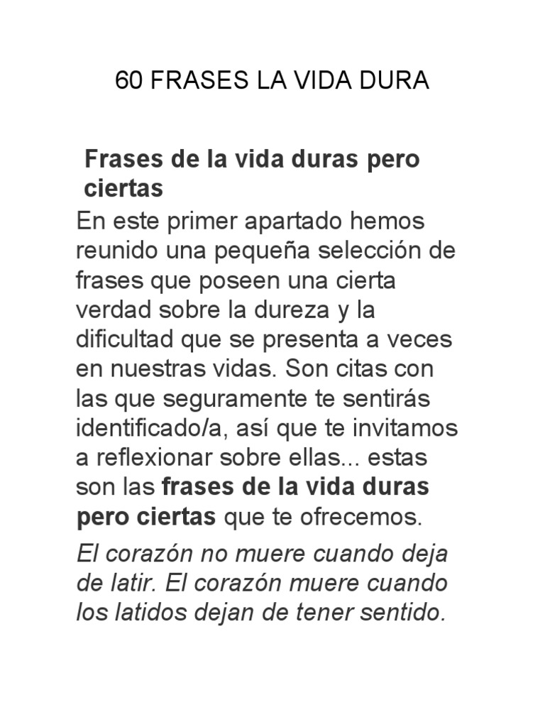 60 Frases La Vida Dura1 | PDF, image size:768x1024