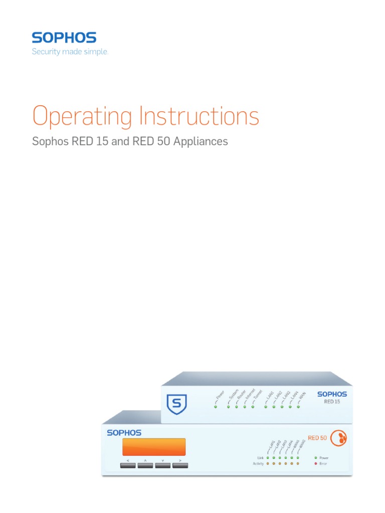 Operating Instructions: Sophos RED 15 and RED 50 Appliances | PDF ...