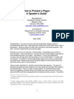 How To Present a Paper - Speaker Guide