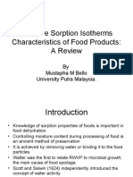 Moisture Sorption Isotherms Characteristics of Food Products