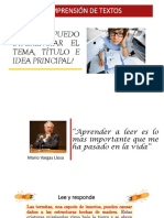 Diapositivas Sobre Comprensión de Textos (Título, Tema e Idea Principal)