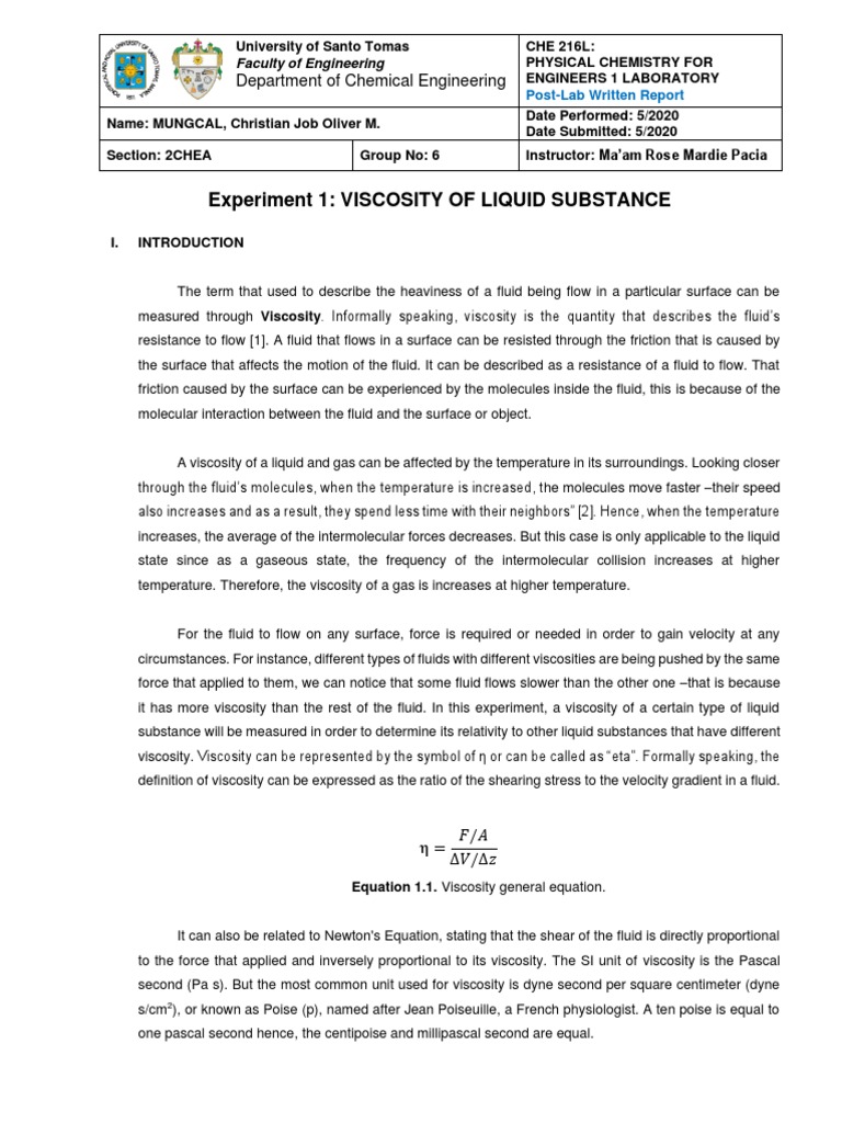 Measuring Viscosity of Liquid Substances | PDF | Viscosity | Liquids