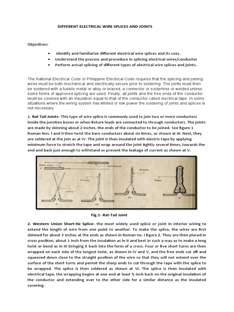 Types of Electrical Wire Splices | PDF | Electrical Wiring | Wire