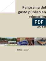 Panorama Del Gasto Público en Educación 2018 - Investigación y Estadística, MEC_0