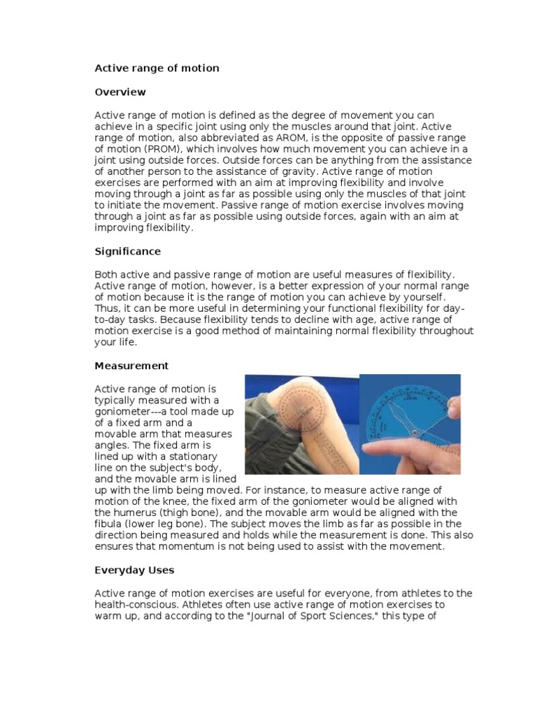 Active Range of Motion | PDF | Self-Improvement | Science & Mathematics
