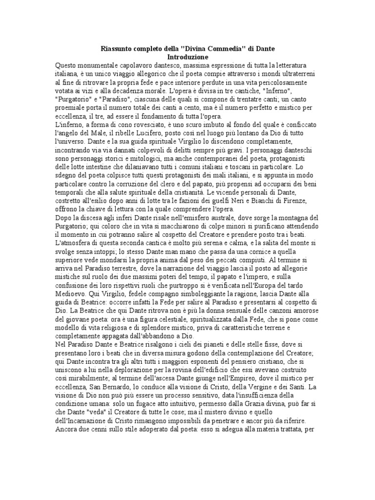 La Divina Commedia Tradotta In Italiano Pdf