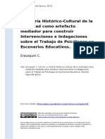 Erausquin C. (2013) - La Teoria Historico-Cultural de La Actividad Como Artefacto Mediador para Construir Intervenciones e Indagaciones So (..)