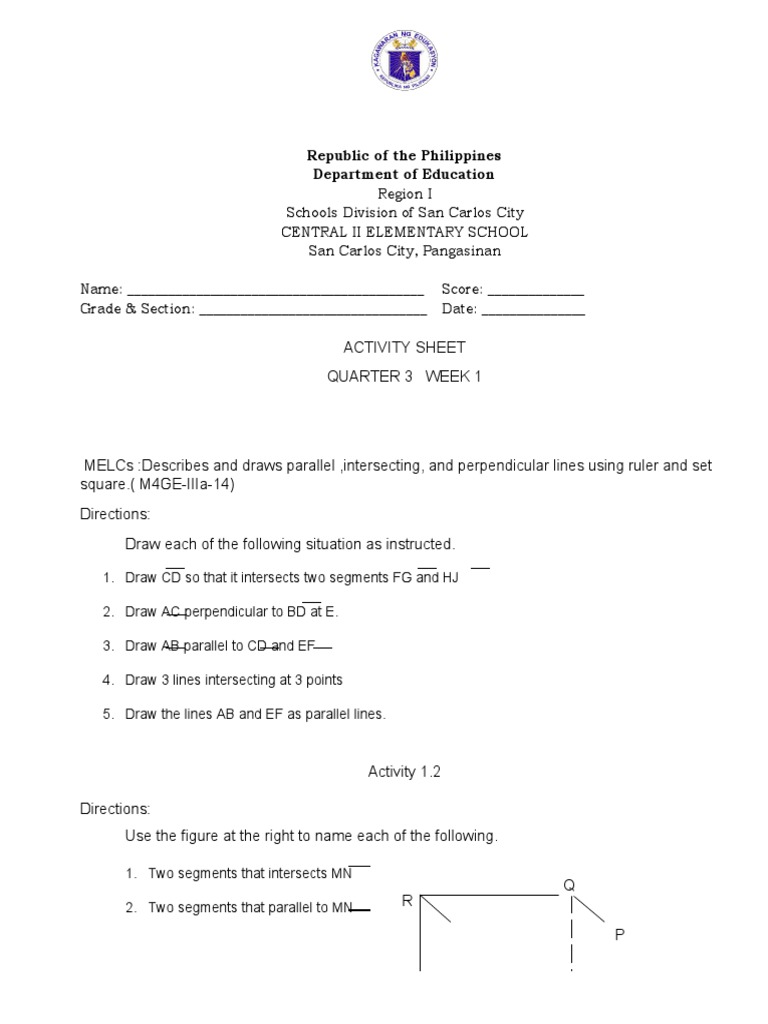4 ED Actvity Sheet Math4 Week 1 Q3 | PDF