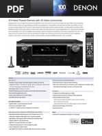 A/V Home Theater Receiver With 3D Video Connectivity