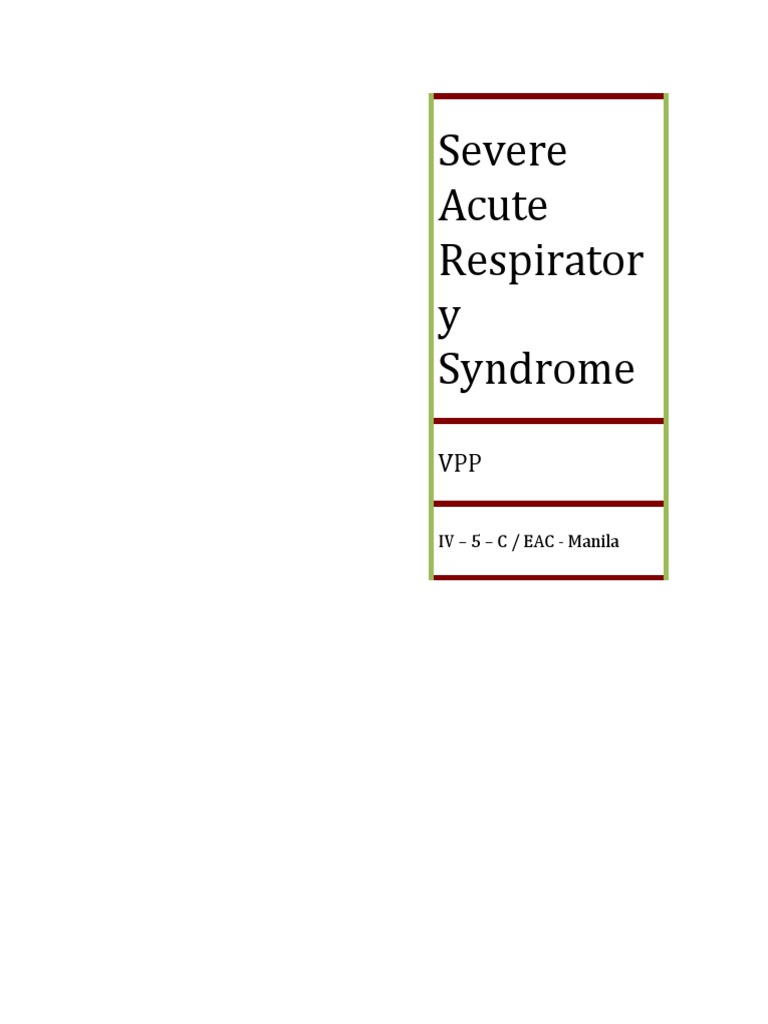 Severe Acute Respiratory Syndrome | PDF | Medical Specialties ...